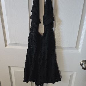 Black Crochet Cover Up
